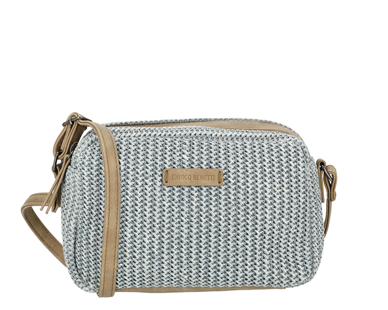 Dámská crossbody proutěná kabelka modrá - Enrico Benetti