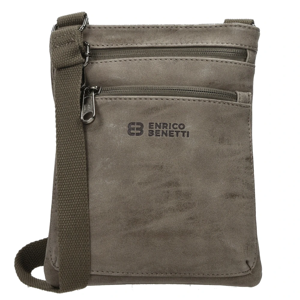 Pánská crossbody taška na doklady šedá - Enrico Benetti