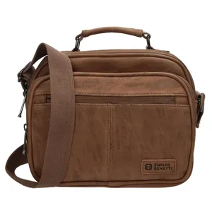 Pánská kožená taška přes rameno hnědá - Enrico Benetti Rotterdam Flightbag
