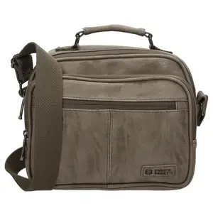 Pánská kožená taška přes rameno šedá - Enrico Benetti Rotterdam Flightbag