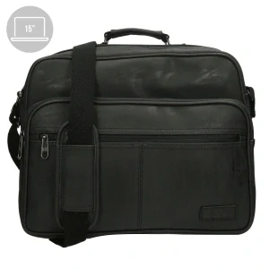 Pánská kožená taška přes rameno černá 15" - Enrico Benetti Rotterdam