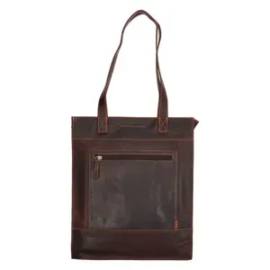 Velká kožená kabelka hnědá - Hide & Stitches Columbia shopper 