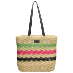 Dámská proutěná kabelka proužky - PE-Florence 
