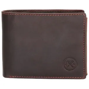 Pánská kožená peněženka Hide & Stitches tmavě hnědá 