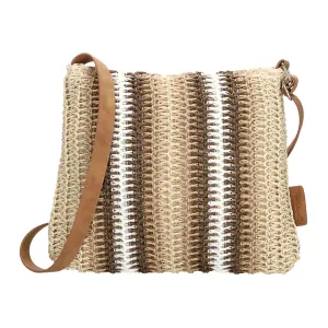 Dámská proutěná kabelka hnědé proužky - PE-Florence Natural life