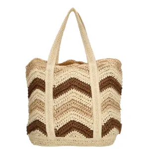 Dámská proutěná kabelka hnědé pruhy - PE-Florence 