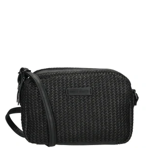 Dámská crossbody proutěná kabelka černá - Enrico Benetti