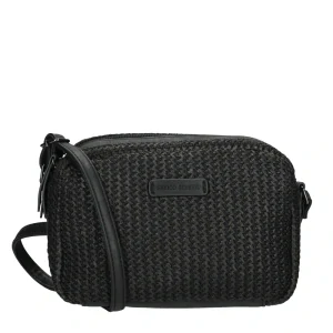 Dámská crossbody proutěná kabelka černá - Enrico Benetti
