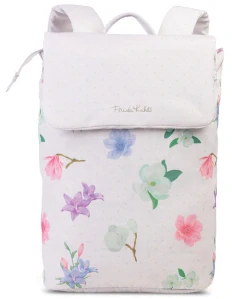 Dámský městský batoh bílý se vzorem květin 9L - Frida Kahlo