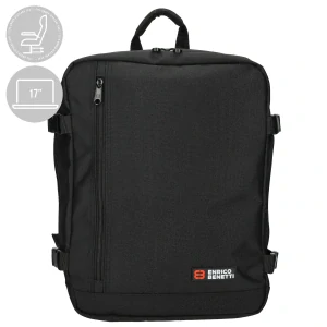Unisex batoh nejen do letadla černý 17" 24L - Enrico Benetti