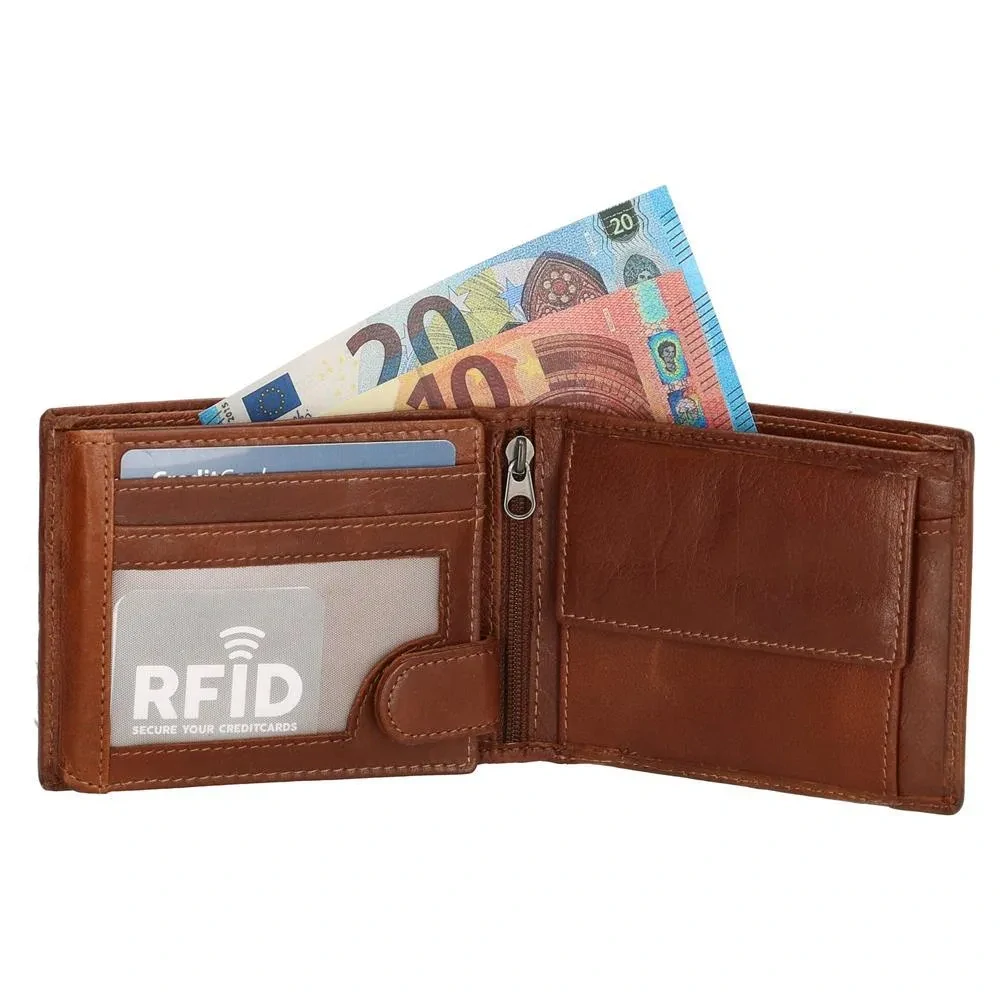 Pánská kožená peněženka Hide & Stitches hnědá 