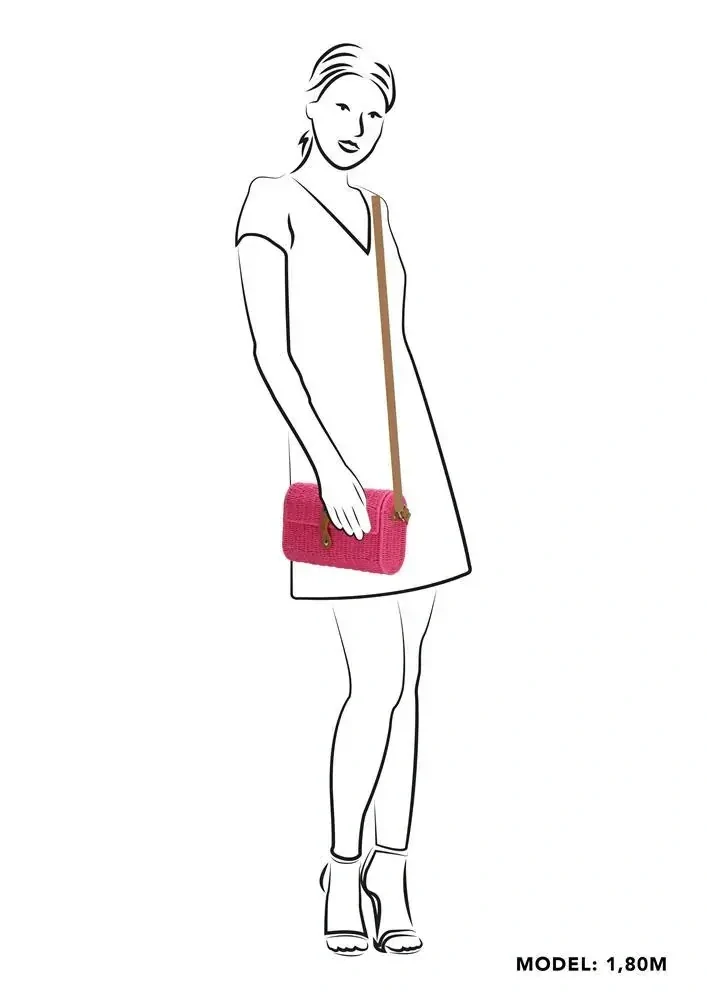 Dámská proutěná kabelka růžová - PE-Florence Straw