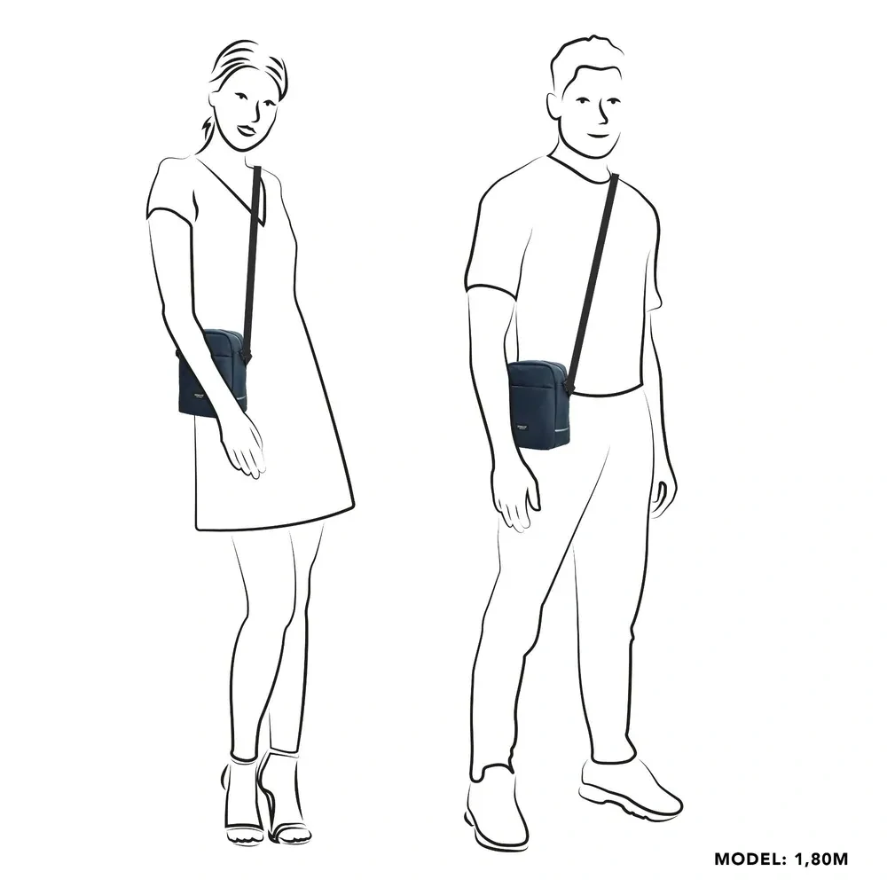 Pánská crossbody taška na doklady modrá - Beagles Original