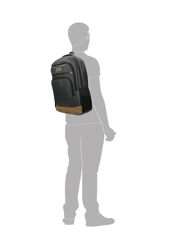 Pánský městský batoh na notebook šedý 17" 21L - Enrico Benetti 