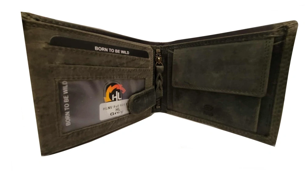 Pánská kožená peněženka HL šedá