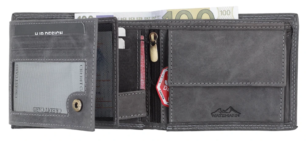 Pánská kožená peněženka Watzmann šedá