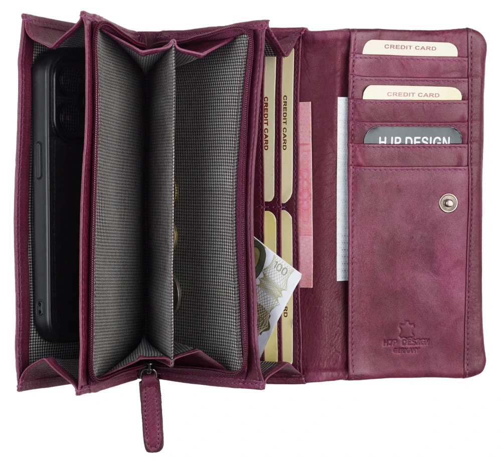 Dámská kožená peněženka Geldbörsen fialová