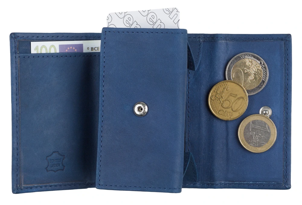 Dámská malá kožená peněženka Bench modrá