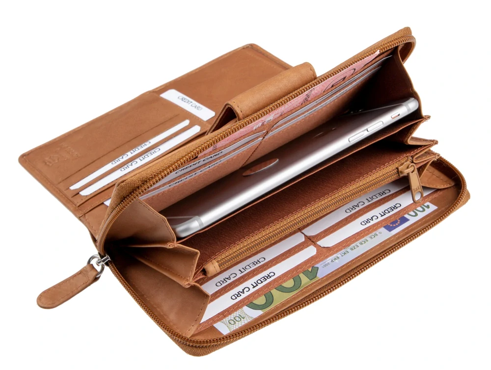 Dámská kožená peněženka HJP Design koňak