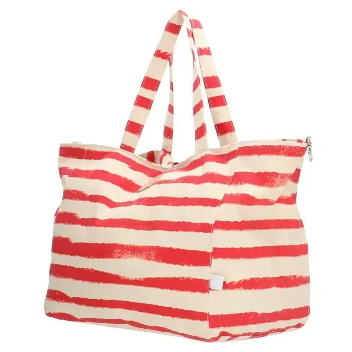 Plážová taška červené pruhy - PE-Florence Leisure beachbag