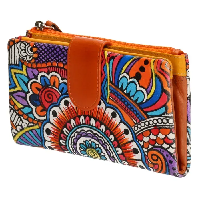 Dámská kožená peněženka Happy Wallet oranžová