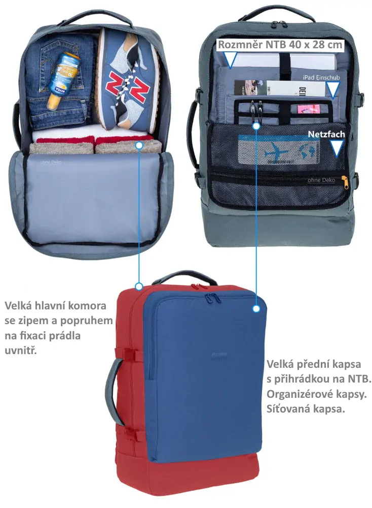 Cestovní batoh modrý 40L - Bestway Cabin Pro 300