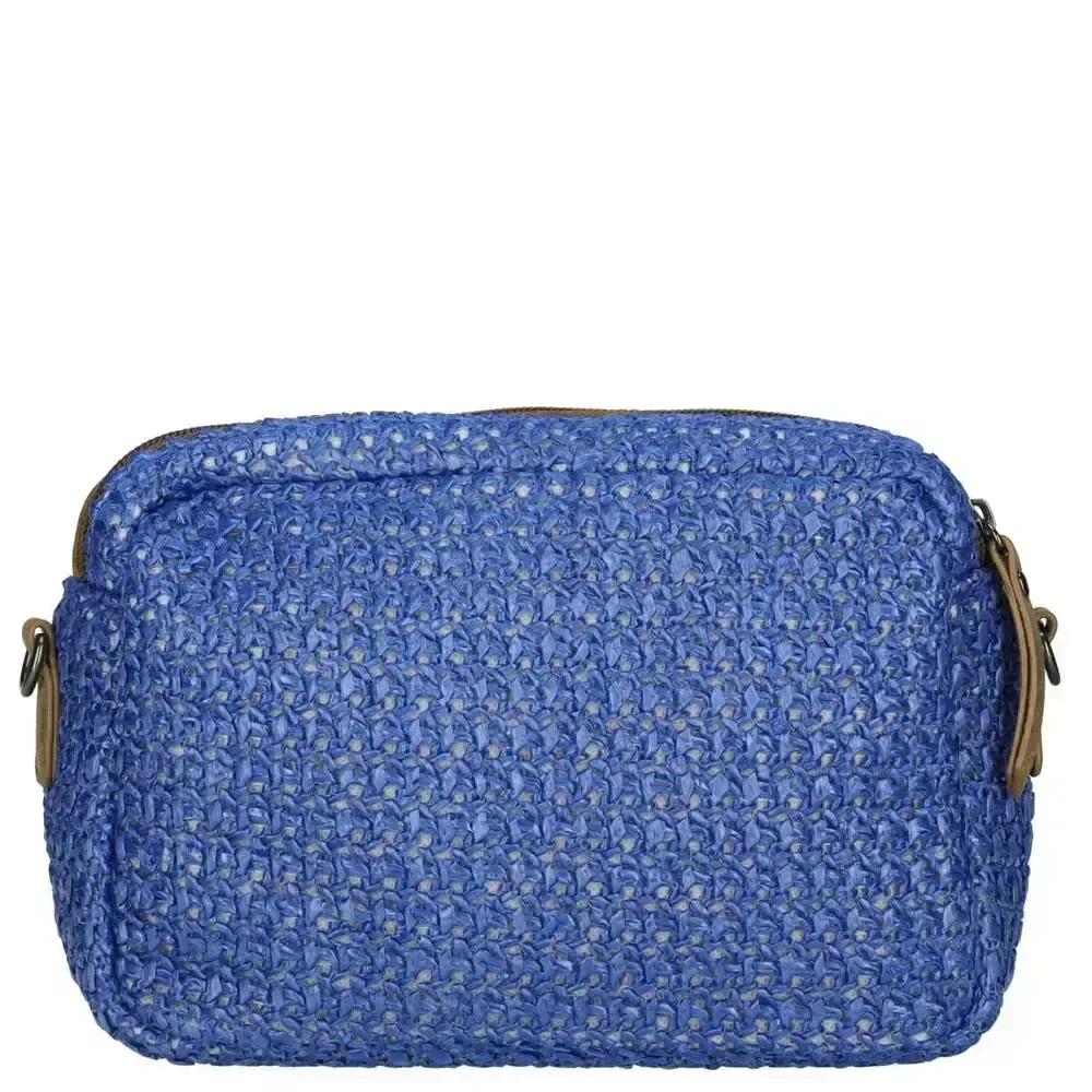 Dámská crossbody proutěná kabelka modrá - Enrico Benetti Ibiza
