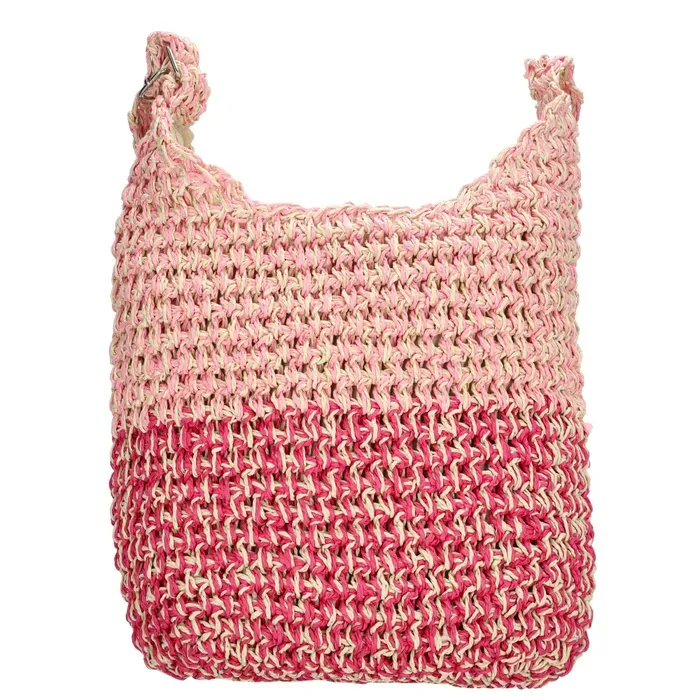 Dámská crossbody proutěná kabelka růžová - PE-Florence Natural life