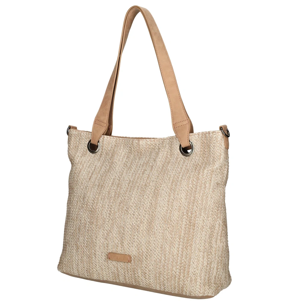 Dámská shopper proutěná taška růžová - Enrico Benetti