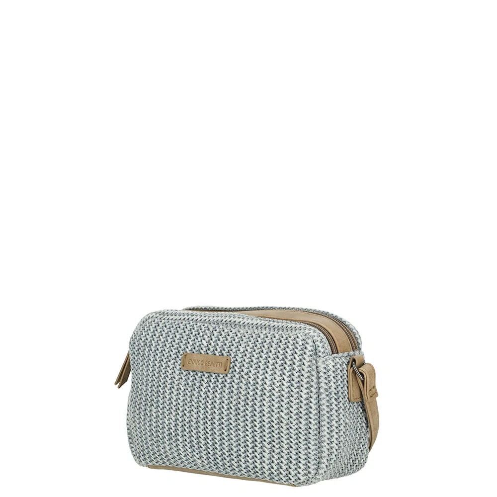Dámská crossbody proutěná kabelka modrá - Enrico Benetti