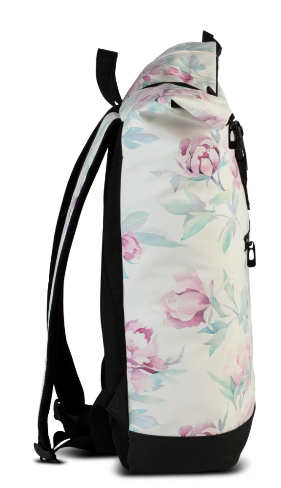 Dámský rolovací batoh bílý s květinovým vzorem 20L - Bench 