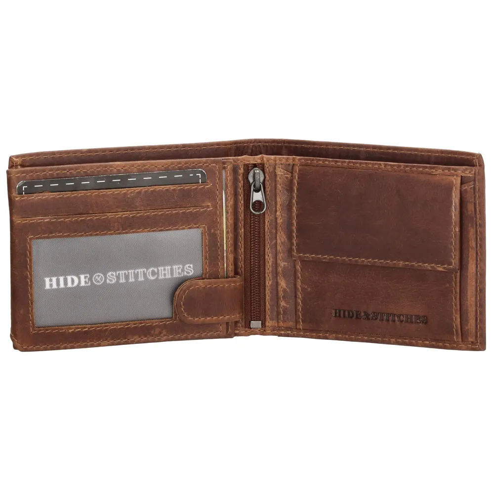 Pánská kožená peněženka Hide & Stitches hnědá  