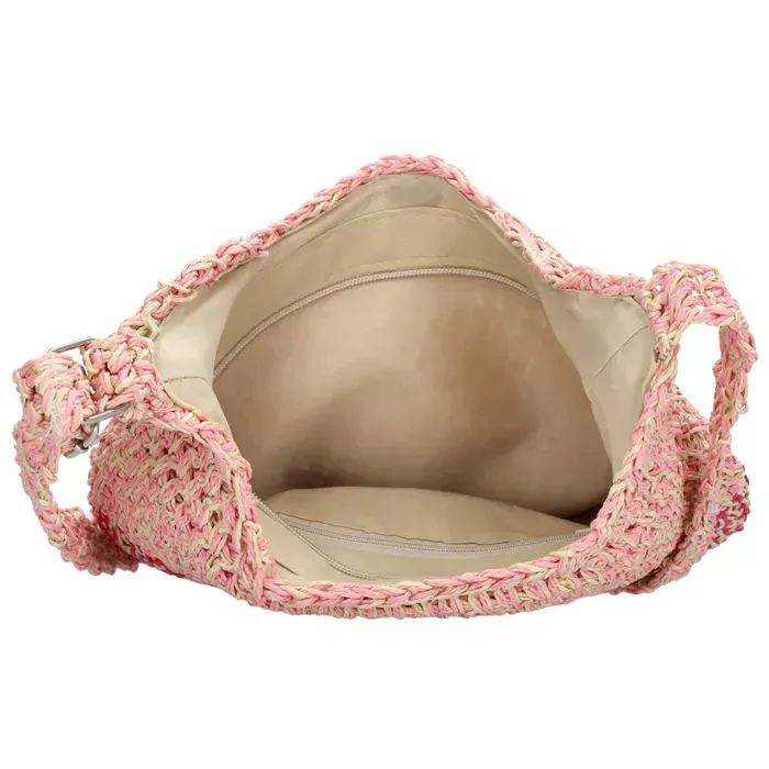 Dámská crossbody proutěná kabelka růžová - PE-Florence Natural life