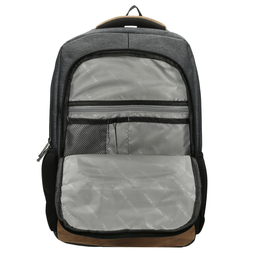 Pánský městský batoh na notebook šedý 17" 21L - Enrico Benetti 