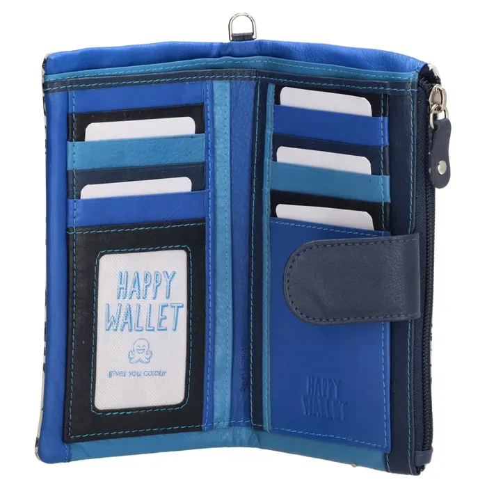 Dámská kožená peněženka Happy Wallet modrá