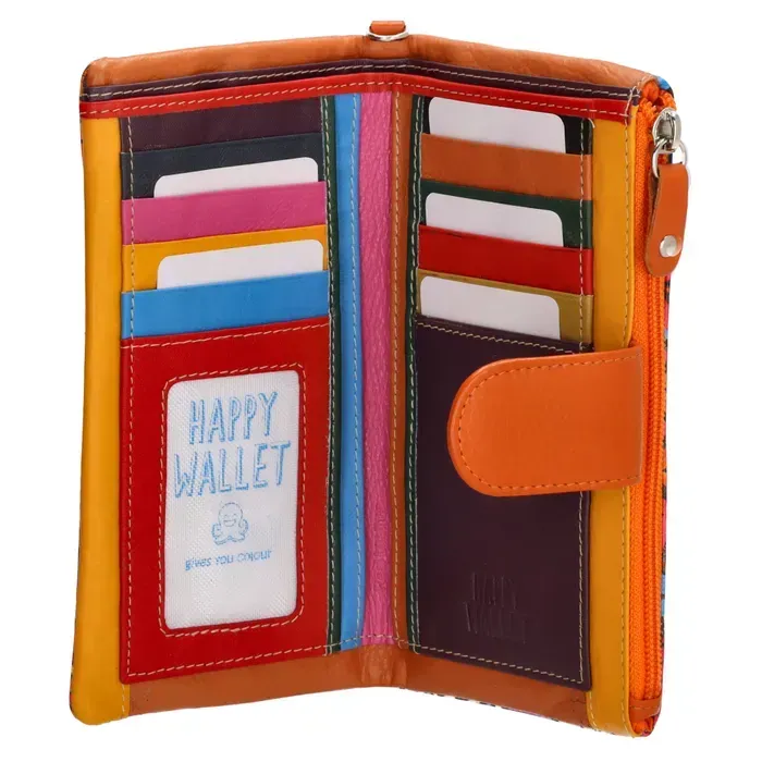 Dámská kožená peněženka Happy Wallet oranžová