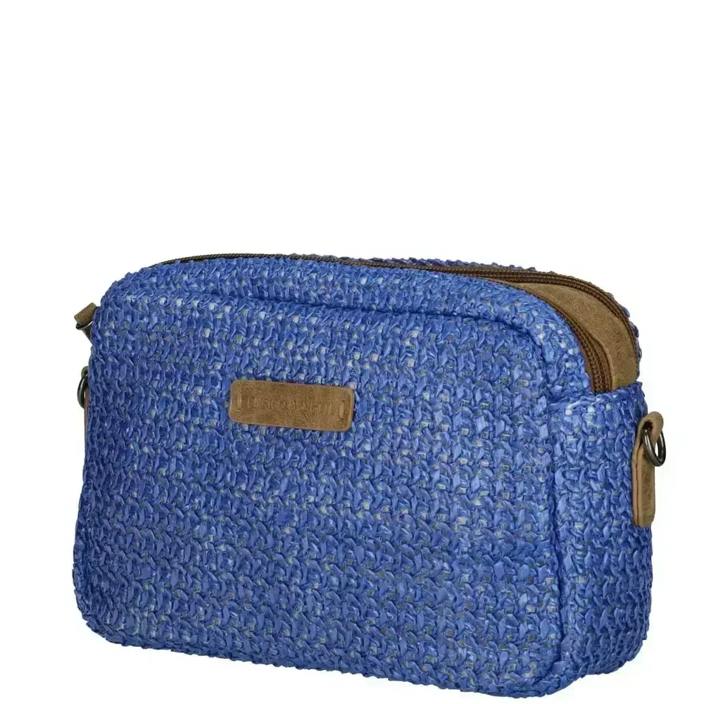 Dámská crossbody proutěná kabelka modrá - Enrico Benetti Ibiza