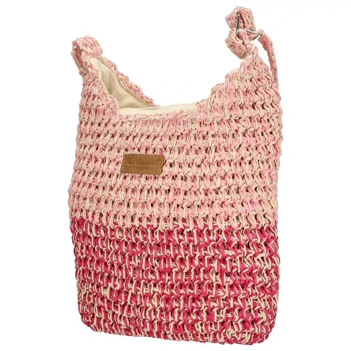 Dámská crossbody proutěná kabelka růžová - PE-Florence Natural life