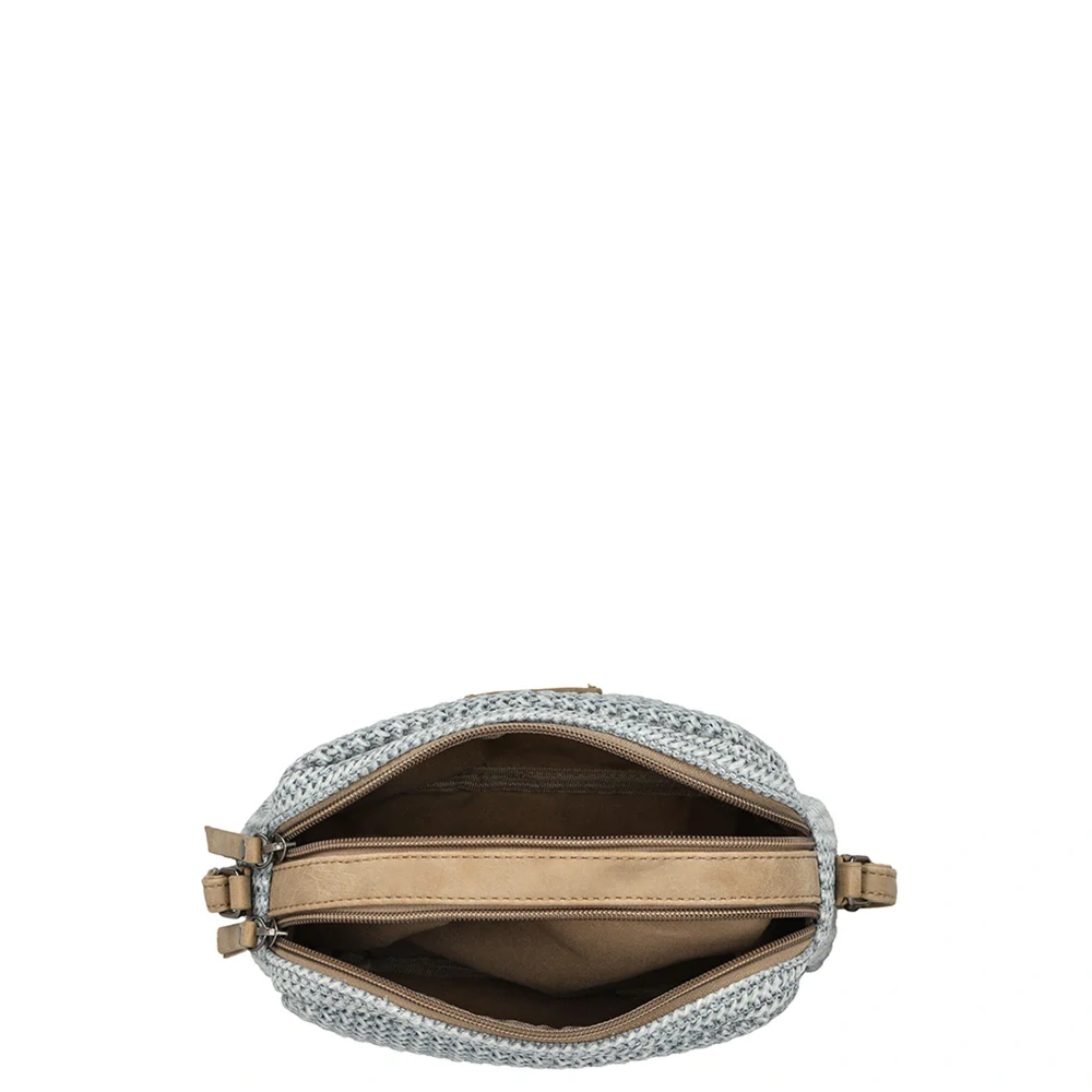 Dámská crossbody proutěná kabelka modrá - Enrico Benetti