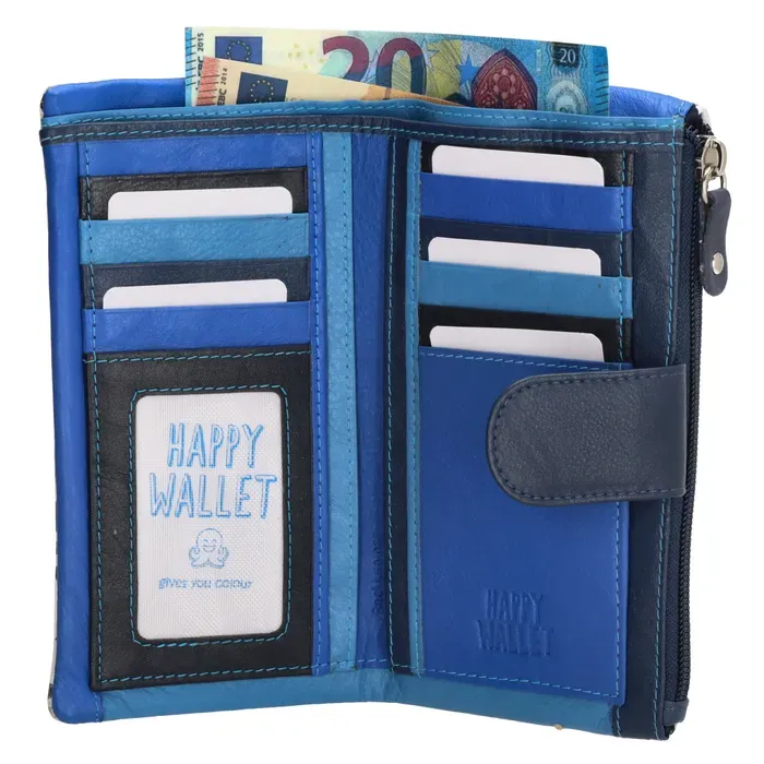 Dámská kožená peněženka Happy Wallet modrá