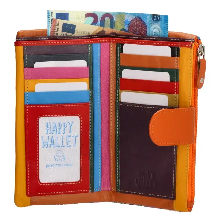 Dámská kožená peněženka Happy Wallet oranžová