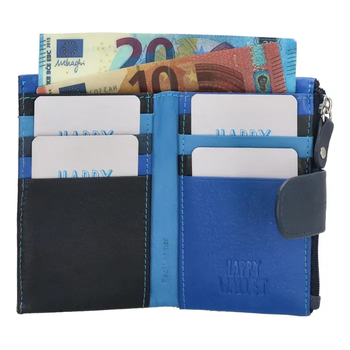 Dámská kožená peněženka Happy Wallet modrá