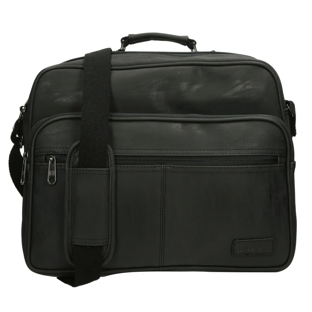 Pánská kožená taška přes rameno černá 15" - Enrico Benetti Rotterdam
