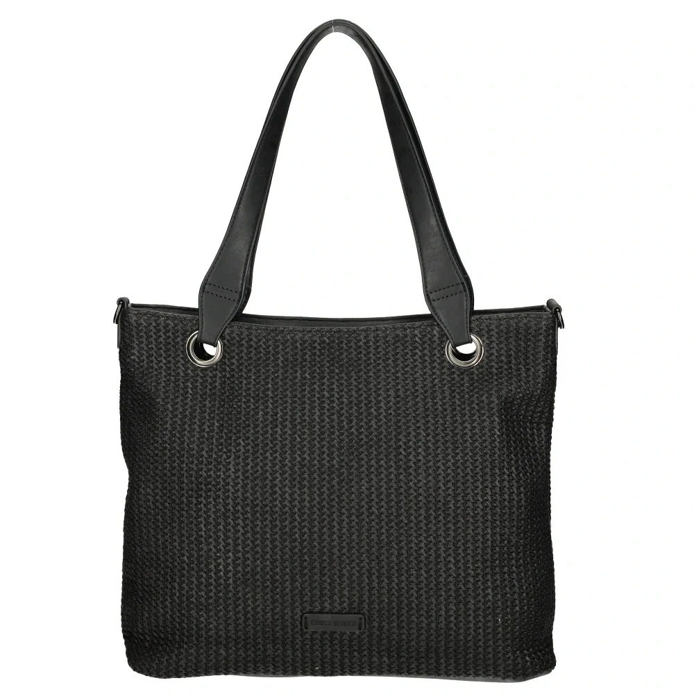 Dámská shopper proutěná taška černá - Enrico Benetti 