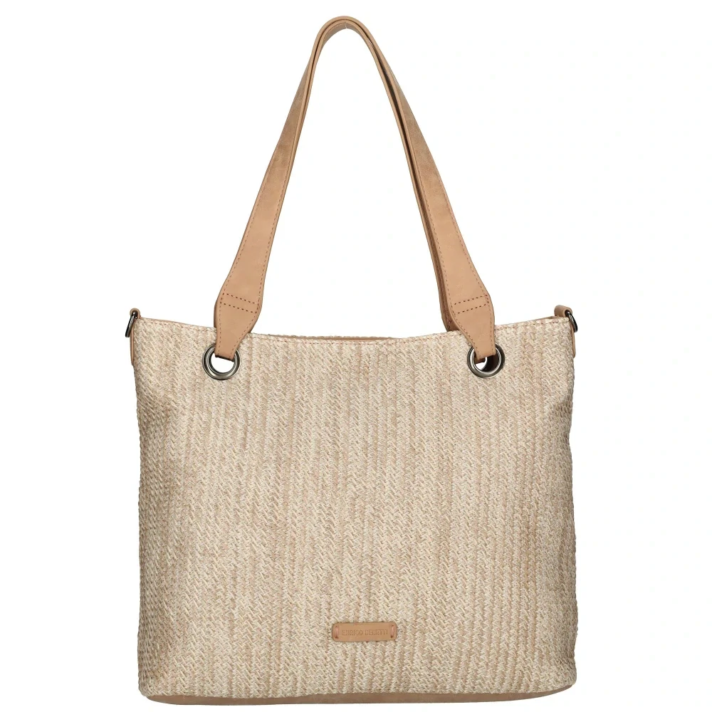 Dámská shopper proutěná taška růžová - Enrico Benetti