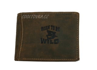 Pánská kožená peněženka Born to be Wild hnědá žralok